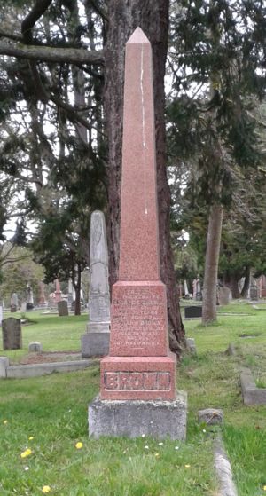 marker of George Stairs Brown and Sarah Howe (Austen) Brown