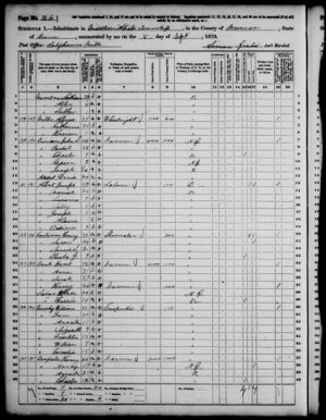 Jacob Bush Family 1870 Census