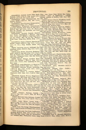The London and Provincial Medical Directory