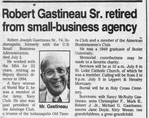 Robert J. Gastineau, obituary
