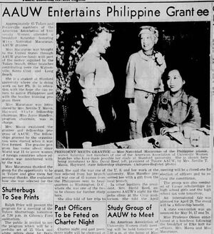 AAUW Entertains Philippine Grantee