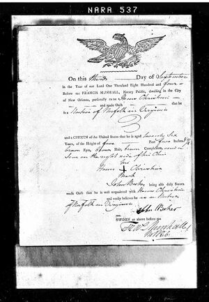 Citizenship Affidavit of US Born Seamen at Select Ports