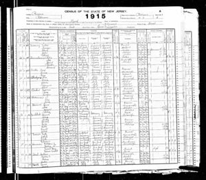 New Jersey, State Census, 1915