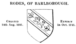 Rodes of Barlborough Coat of Arms