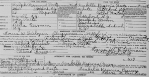 Marriage of Ralph Raymond Peets to Isabelle Virginia Crum