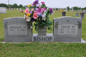 Arnold H. & Edith Bishop - Headstone