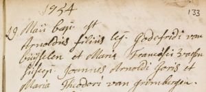 Baptism Registration Arnoldus van Buijselen
