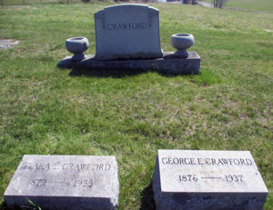 George and Clara Crawford tombstones