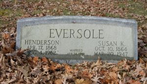 Henderson and Susan Eversole tombstone