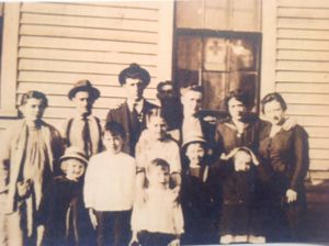 Dick family, Elizabeth and Theophile with children