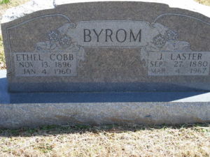 Ethel (Cobb) & James Byrom Gravestone