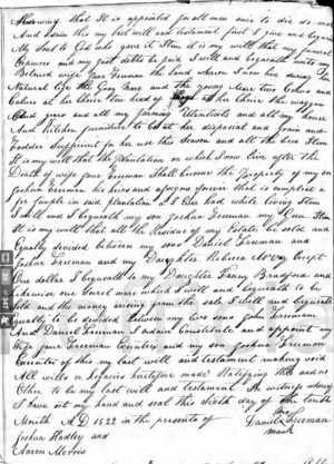 Will of Daniel Freeman, page 2
