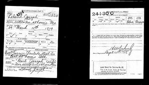 U.S., World War I Draft Registration Cards, 1917-1918 for Leland Joseph