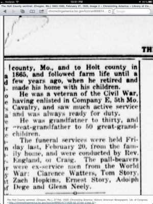 2nd half of Article of William's obituary