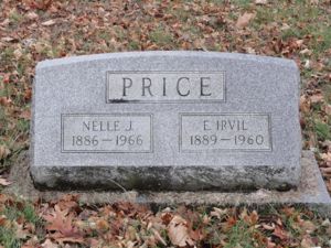 Eugene Irvil & Nellie Jane (Pugh) Price's Tombstone.