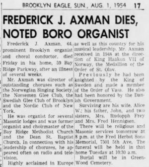 Obituary of Frederick Axman