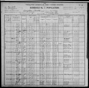 US Census, 1900, Oswegatchie Township, Ogdensburg City, St. Lawrence, New York: Pierre Graveline Household
