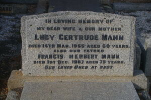 Headstone on grave of Francis Herbert MANN