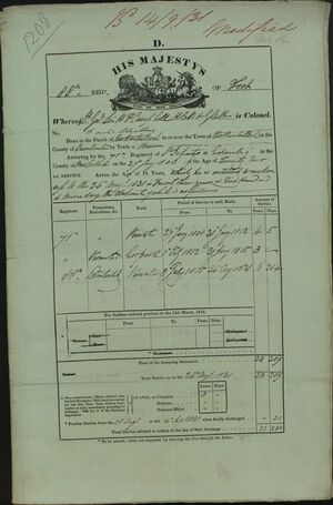 David Stirling British Army Service Record 1808-1831
