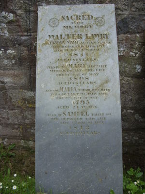 Walter, Mary, Maria & Samuel Lawry gravestone