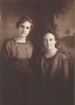 Ella Shoopman left with sister in law Agnes Shoopman, Hobert Shoopman's wife