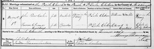 John Croker 1850 Marriage
