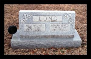 Jesse and Florence Long's Tombstone