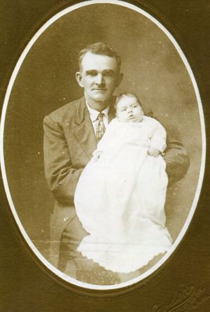 Wilbur Marsh Beebe with infant granddaughter Christina Miller