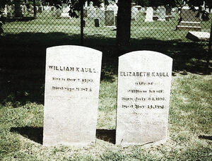 Tombstone for William Kaull and wife Elizabeth