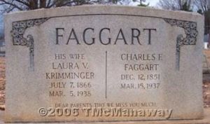 Laura Vashti Krimminger Faggart gravestone