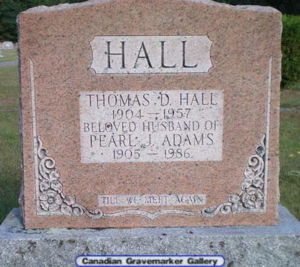Pearl Hall Tombstone