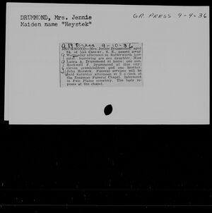 Obituary of Johanna Heijstek Drummond
