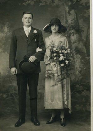 Wedding picture of John Amos Hill and Olive Cubbon