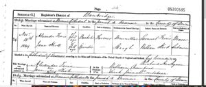 Marriage Certificate to Alexander Ferris