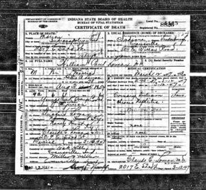 William Paul Lomax MD Death Certificate
