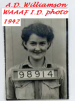 Ailsa aka Sue Williamson in her official WAAAF ID photograph.