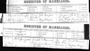 Elizabeth Crawford Sheaffer to Joseph Flummer marriage