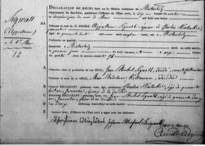1813 Death Record for Appollonia Sigwalt