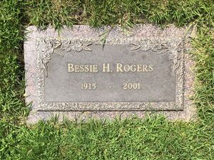 Headstone for Bessie Rogers