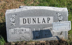 Headstone for Hattie Deloma Bunch Camp Dunlap & Dale Eugene Dunlap