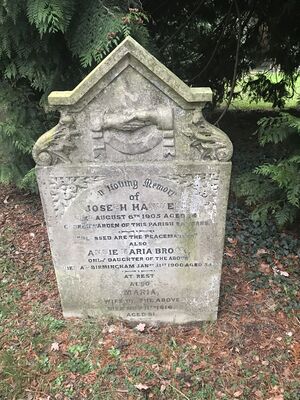 Joseph and Maria Hanwell and Annie Maria Brook gravestone