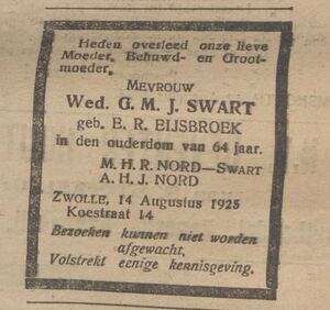Death announcement