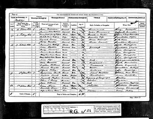 1861 England Census for Frances Julia Uhthoff and family