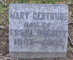 Mary Gertrude Babbitt grave marker