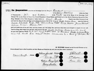 Death certificate Joseph William Boon 1909