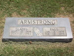 Gladys and Paul Armstrong headstone