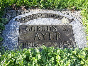Headstone for Gordon S. Ayer
