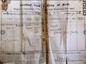 Richard Unwin ... Birth Certificate