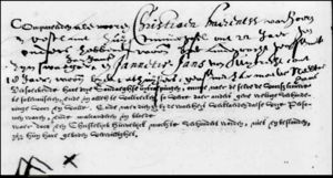 Marriage Christiaen Barentsz van Hoorn and Jannetje Jans,  20 April 1647