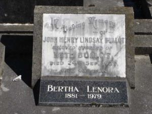 Gravestone, Bertha and John Bullot